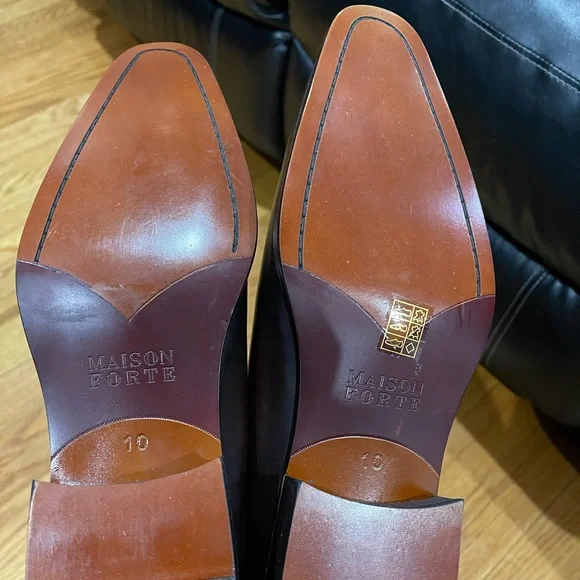 Brand New Maison Forte lace-up whole cut shoes Brown Sz 10 M - Picture 9 of 11